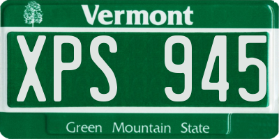 VT license plate XPS945