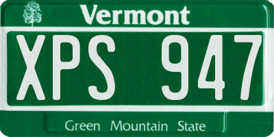 VT license plate XPS947