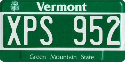 VT license plate XPS952