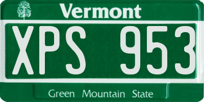 VT license plate XPS953