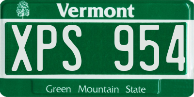 VT license plate XPS954
