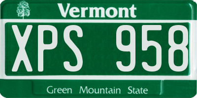 VT license plate XPS958