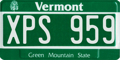 VT license plate XPS959