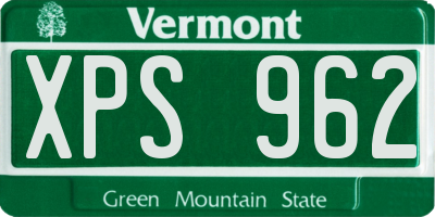 VT license plate XPS962