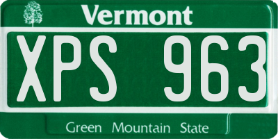 VT license plate XPS963