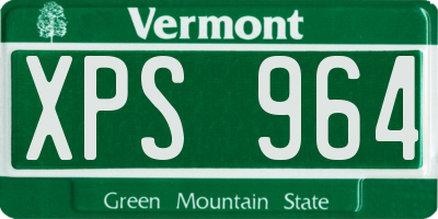 VT license plate XPS964