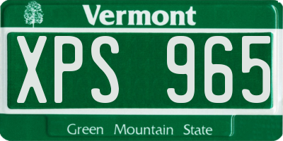 VT license plate XPS965