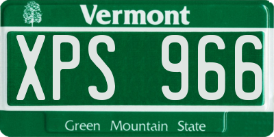 VT license plate XPS966