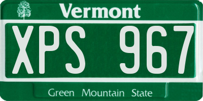 VT license plate XPS967