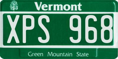 VT license plate XPS968