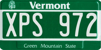 VT license plate XPS972