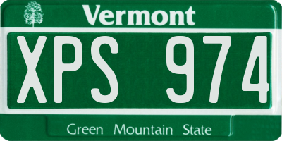 VT license plate XPS974