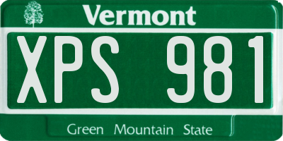 VT license plate XPS981