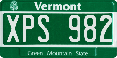 VT license plate XPS982