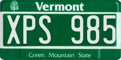 VT license plate XPS985