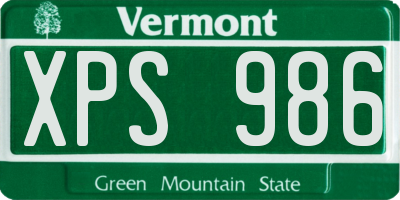 VT license plate XPS986