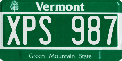 VT license plate XPS987