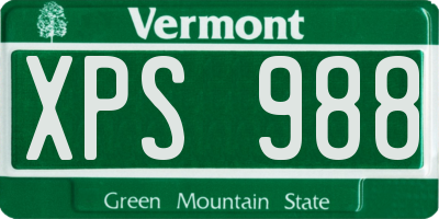 VT license plate XPS988