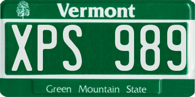 VT license plate XPS989