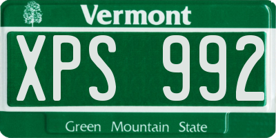 VT license plate XPS992
