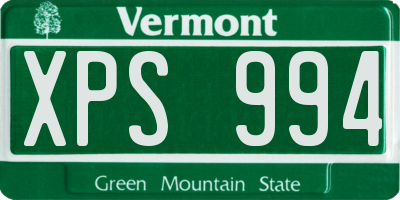 VT license plate XPS994