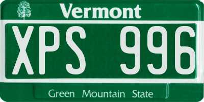VT license plate XPS996