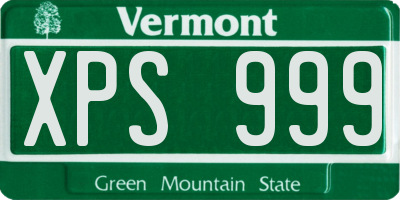VT license plate XPS999