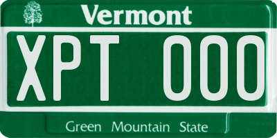 VT license plate XPT000