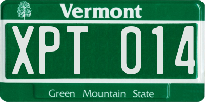 VT license plate XPT014