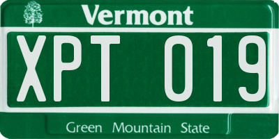 VT license plate XPT019