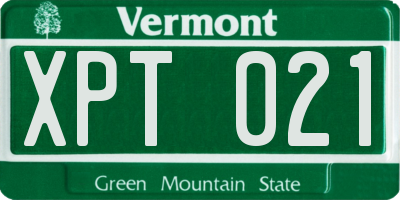 VT license plate XPT021