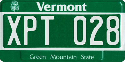 VT license plate XPT028