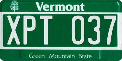 VT license plate XPT037