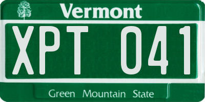 VT license plate XPT041