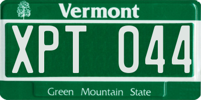 VT license plate XPT044
