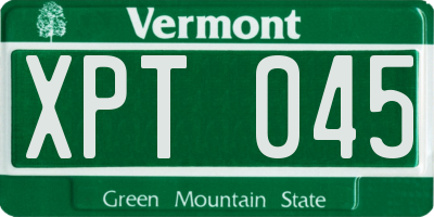 VT license plate XPT045