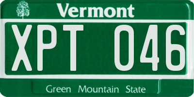 VT license plate XPT046