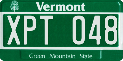 VT license plate XPT048