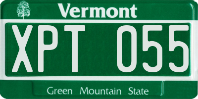 VT license plate XPT055