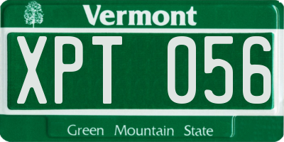 VT license plate XPT056