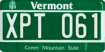 VT license plate XPT061