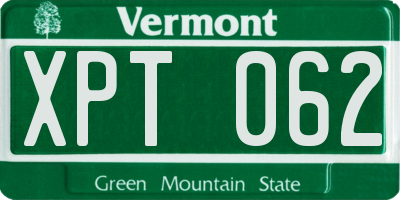 VT license plate XPT062