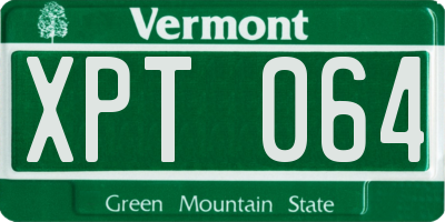 VT license plate XPT064