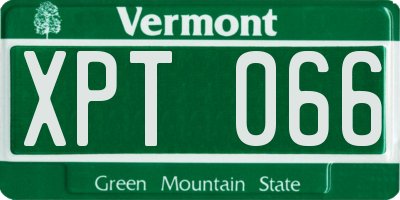 VT license plate XPT066