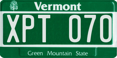 VT license plate XPT070