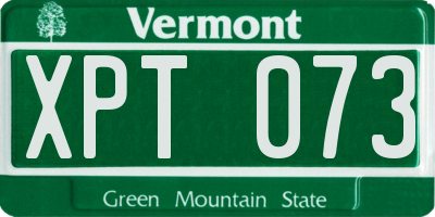 VT license plate XPT073