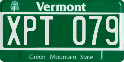VT license plate XPT079