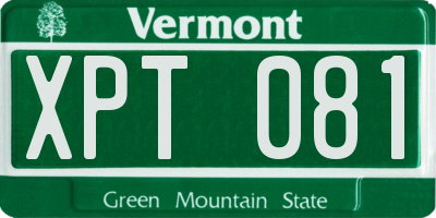 VT license plate XPT081