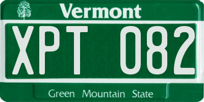 VT license plate XPT082