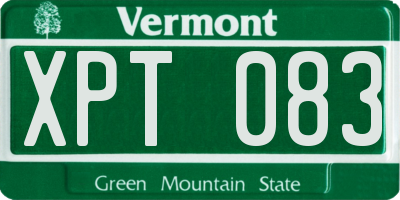 VT license plate XPT083